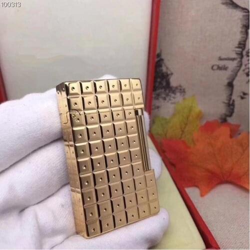 100% new vintage dupont gas lighter gas cigarette lighter polished jet gasoline flint lighter metal gas lighter