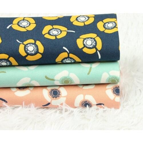 110x45cm High Quality Thick Cotton Fabrics By Yard Flower Printed DIY Sewing Bag table cloth curtain pillow Party Home Decor