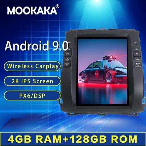 128G For Prado 120 Lexus GX470 Radio Android For Toyota Land Cruiser 2002-2009 Tesla Stereo Car Multimedia Player GPS Head Unit