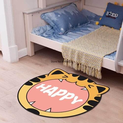 150cm Shaped Round Cartoon Happy Big Cat Face Living Room Bedroom Hanging Basket Chair Non-slip Floor Mat Carpet Customization
