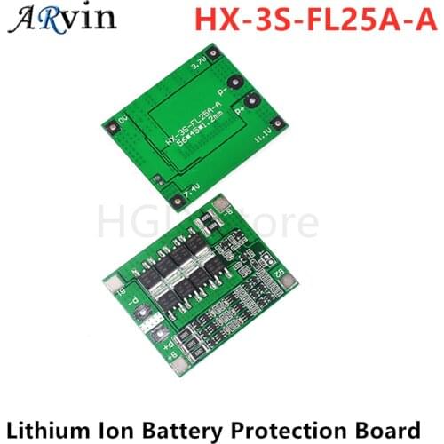 3 String 12V 25A 18650 Lithium Ion Battery Protection Board 11.1V 12.6V with Balanced Lithium Battery Protection Circuit Board