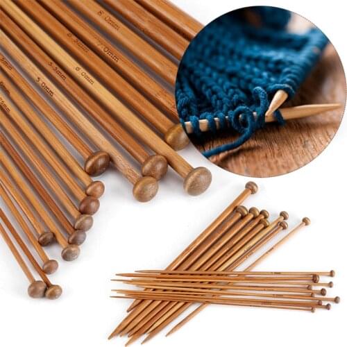 36pcs/set Bamboo Knitting Needles For Beginner & Professional Sweater Crochet Needles Set 18 Sizes From 2mm To 10mm DIY Knitting