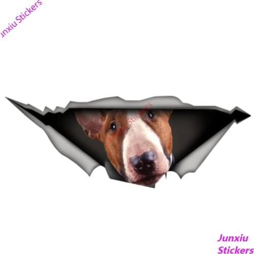 Creative Bull Terrier Pet 3D Car Window Decal Accessories Waterproof High Quality Vinyl Cover Scratches PVC 13cm X 5cm