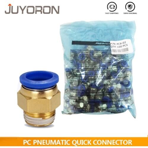50PCS/a Lot PC Pneumatic Fitting Air Connector Quick PC4-M5/4-01/6-01/6-02 1/8" 1/4" 3/8" 1/2" Male Thread