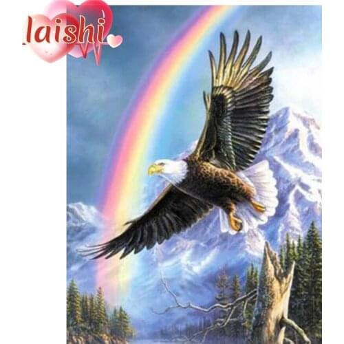5D DIY Diamond Painting Rainbow Eagle Cross Stitch Kits Embroidery Full Mosaic Rhinestone Craft Lovers for Home Decor pictures
