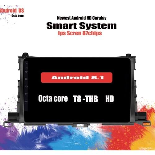Android 10.0 Car Radio DVD player for Toyota Highlander 2015 -2019 Touch screen HD Gps Navi 6GB RAM octa Core 4G LTE Sim Carplay