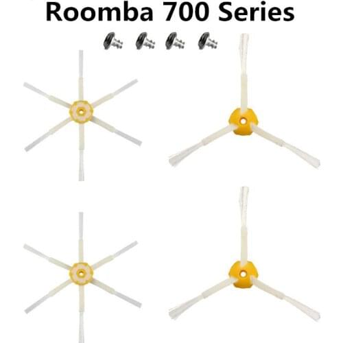 4pcs Accessories Side brush For irobot Roomba 700 Series730 740 745 760 770 780 790Robotic Vacuum Cleaner Spare Part (Free scre)