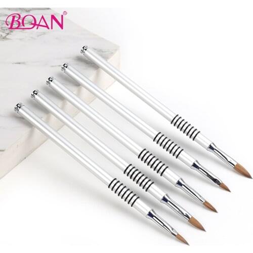 BQAN 1pcs #2 #3 #4 #5 #6 100% Kolinsky Nail Brush Sable Nail Art Brush Acrylic Nail Art Brush Metal Crystal Acrylic Salon Tools
