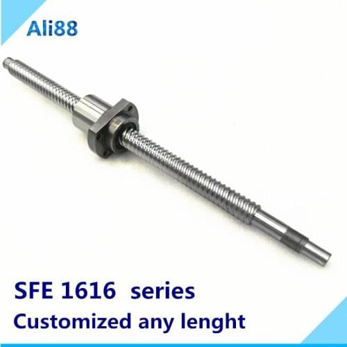 C7 Rolled Ballscrew Dia:16mm Lead:16mm SFE1616 High lead screw any length with single ballnut+BK/BF12 end maching