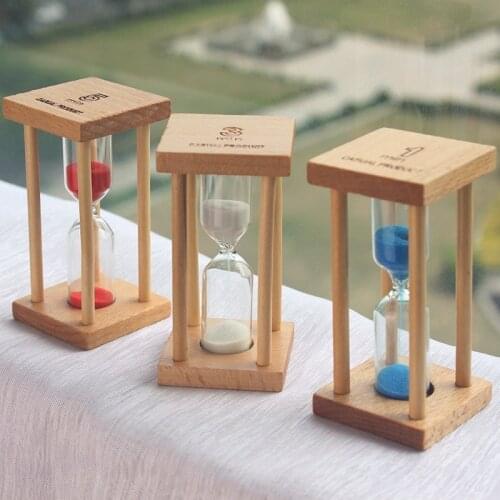 Wooden Sand Watch Clock 1/3/5 Minutes Hourglass Timer 60 Minute Home Office Table Decoration Accessories Gift Timer Wood Frame