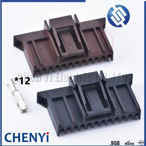Delphi 12 Pin plastic housing plug 12p FCI wire harness connector 211 PC122S0017 211PC122S0017 With Terminal Pins