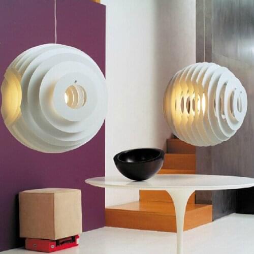 Home lighting fixture Modern Simple indoor lamp Living Room Bedrooms led Pendant Lamp Round white iron