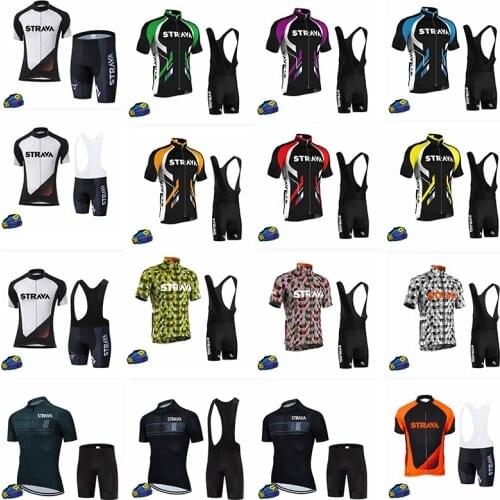 STRAVA Custom Fully Sublimation Hygroscopic And Sweat Releasing Cycling Clothing Mens Cycling Jersey Sets Cycling Uniform Suits