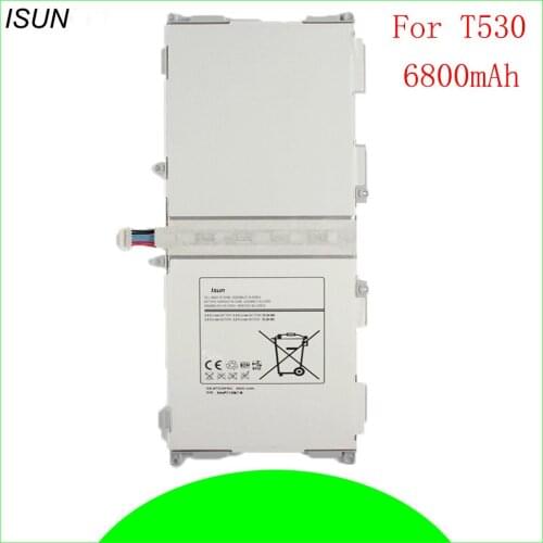 ISUN 2pcs/lot Tablet Battery For Samsung GALAXY Tab4 T530 T531 T533 T535 SM-T535 T537 SM-T530 EB-BT530FBU EB-BT530FBC 6800mAh