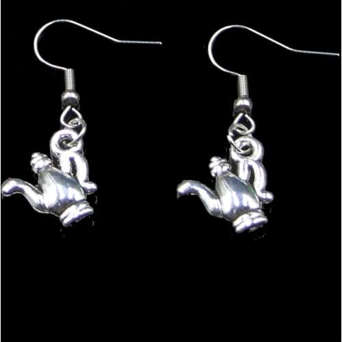Fashion Handmade Simple Design 14*15mm Double Sided Teapot Drop Earrings For Women Gift Fashion Jewelry Cute Small Object