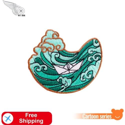 Sea Surf Little Cartton Patches Iron on for Clothing Custom DIY Scenery Badges Sewing Appliques Wholesale Clothes Cheap Stickers