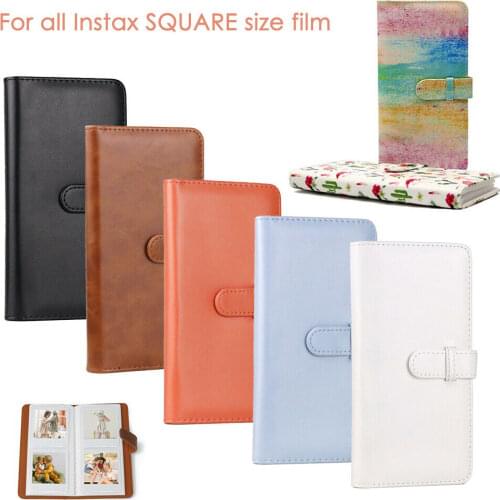 Soft PU Leather 80 Pockets Photo Album Storage Book For Fujifilm Instax Square SQ1 SQ6 SQ10 SQ20 SP-3 Printer Films Paper