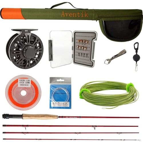 Fly Fishing Combo IM8 Fly Rod 3/4 5/6 7/8WT Graphite Large Arbor Fly Fishing Reel with Line Kit Fishing Rod Combo