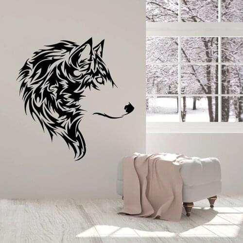 Wolf Wall Decal Beautiful Animal Wild Tribal Home Decor for Bedroom Living Room Man Cave Vinyl Window Stickers Cool Mural S1400