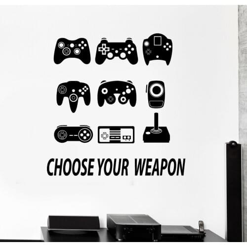 Wall Stickers for Bedroom Removable Decal Joysticks Gamepads Video Game Play Waterproof Stickers Wall MuralLX258