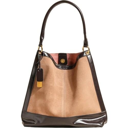 New Fashion Large Capacity Suede Leather Women Shoulder Bag Hand Totes