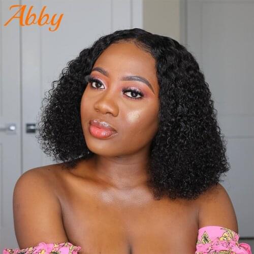 Curly Bob Lace Front Human Hair Wigs Kinky Curly 13x4 Lace Bob Wigs For Women 150% Density Short Bob Wigs Curly Human Hair Wig