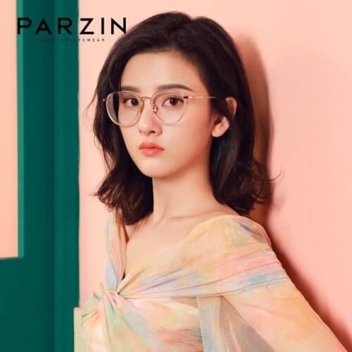 PARZIN Blue Light Blocking Glasses Women Fashion Computer Gaming Glasses Men Prescription Round Frame Goggles Gafas Mujer