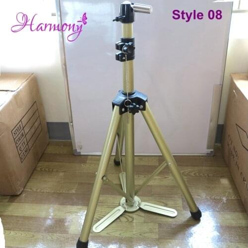 Quality 1 Piece Adjustable Tripod Stand LF-1066 Champagne Gold Aluminium Alloy Hairdressing Training Mannequin Head Holder Clamp