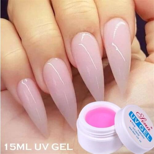 3 Colors Nail UV Gel Acrylic Extension Glue Pink White Clear Crystal Quick Building Nail Art Liquid Gel Manicure Accessories