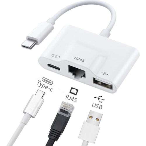 USB-C HUB to Type C USB RJ45 Adapter Support PD Quick Charging for Samsung Galaxy Huawei xiaomi Cellphone Pads Notebook player