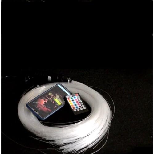 6W Fiber Optic Light Engine Smartphone APP RF Control RGB LED Light Remote music controller Star Car ceiling DIY+PMMA Cable Kit