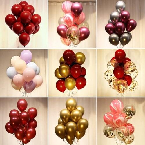 12pcs/lot Pink Latex Balloon Chrome Gold Silver Gold Chrome Metallic Wedding Bridal Shower Theme Party Air Helium Decor Balloons