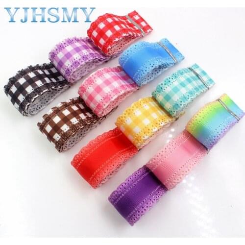 YJHSMY I-19403-850,10yards,hot sale 30mm hollow Flowers solid Grosgrain Ribbons,DIY handmade materials,Clothing accessories
