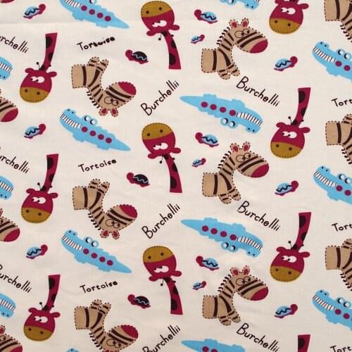 1 yard Cotton Twill Fabric for sewing pathwork, cloth, bedding - zebra, deer, crocdile (yellow) (width=160cm)