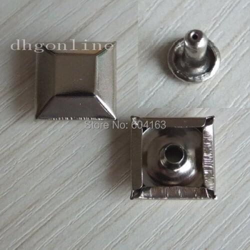 100 PCS 19mm 3/4'' Rapid Rivets Stud Faceted Square for bag shoes clothes Leather Nickle