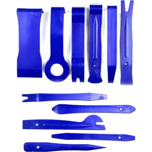 11pcs/set Blue Open Pry Tools Car Door Radio Trim Dash Audio LED Light Lamp Removal