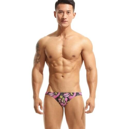 2021 Sexy Mens Swimsuit Ice Silk Thin Swimwear Male Swimming Cartoons Triangle Trunks Shorts Men Surf Board Beach Surfing Swim