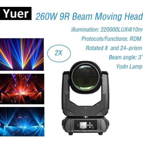 260W 9R Lyre Beam Spot Moving Head Light Beam 260W Beam 9R Stage Light 8+ 24 Facet Prism For Disco Light Christmas Projector Dj