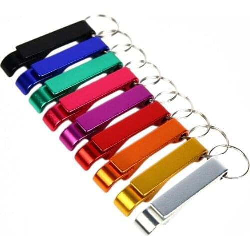 Colorful 4 In 1 Bottle Opener Key Chain Chain Portable Metal Beer Bar Open Bottle Tool Summer Beverage Beer Accessories