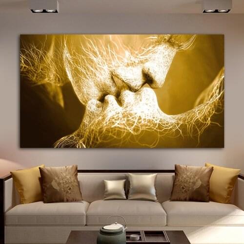 Abstract Love Kiss Oil Painting Abstract Couple Canvas Paintings Living Room Picture No Frame Home Decor Modern Wall Ar