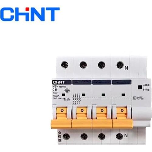 CHINT 4P 3P+N 6KA 63A 80A 100A PV Self Recovery Over Voltage And Under Voltage Automatic Reclosing Circuit Breaker MCB