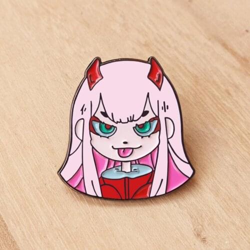 Dear Frankss Mystery Girl Zero Two Hard Enamel Pin Japan Anime Fan Collectible Brooch Medal Fashion Backpack Jewelry Unique Gift