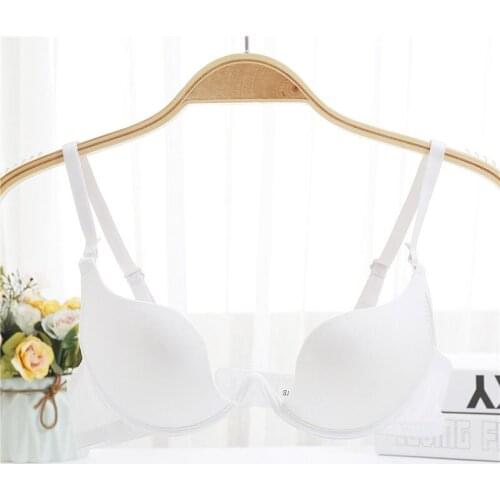 Newly Push Up Underwear Bras Ladies Solid Color Backless Lingerie Bras Deep U Low Cut Bra Female Breathable Underwear
