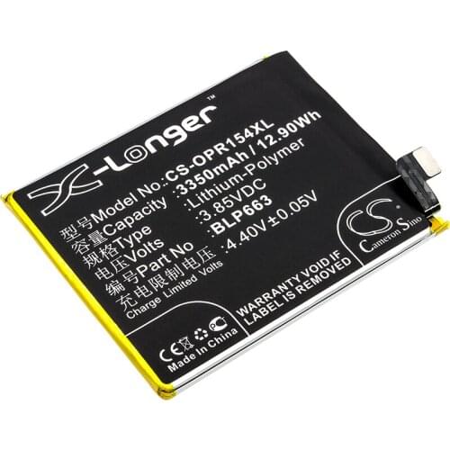 CS 3350mAh / 12.90Wh battery for OPPO CPH1835, PACM00, PACT00, R15, R15 Dual SIM, R15 Dual SIM TD-LTE BLP663