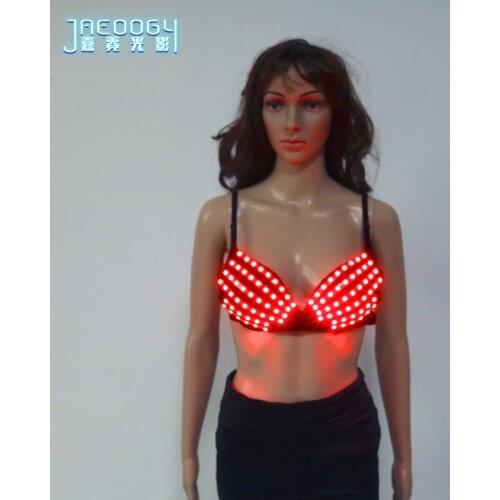 RGB color LED light-emitting bra night scene sexy lady lighting clothes party fluorescent props stage DJ performance