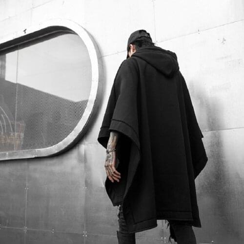 Cape cloak in the long bat hoodie autumn and winter woolen coat male personality jacket woolen shawl mens fashion tops