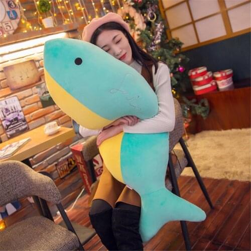 Fancytrader Big Stuffed Animals Fish Pillow Doll Soft Giant Fish Doll Kids Gifts 110cm/90cm
