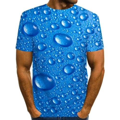 Mens water drop t-shirt New 3D printed graphic T-shirts Round neck T-shirt Summer funny t-shirt New goth costume Streetwear tops