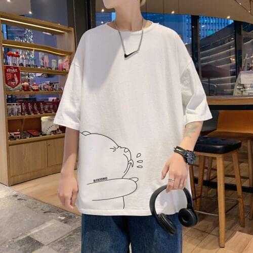 T Shirt Men Cotton Printed Anime Mens Summer Tshirts Oversized Tee Shirts 5XL Casual T-Shirts Big Size