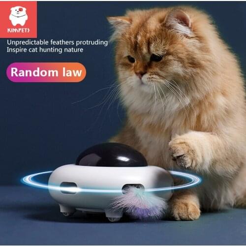Kimpets Cat Supplies Cat Toys Funny Cat Sticks Bite-Resistant Feather Bells Electric Smart Toys UFO Toys Automatic Funny Cat